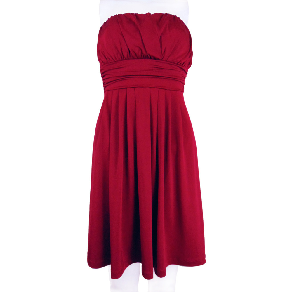 GUESS Ruby Red Satin Strapless Party Dress Size S